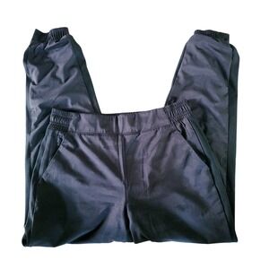 Athleta 6 Brooklyn Mid Rise Jogger Black Size M Cuff Ankle Pockets Lined Pull On